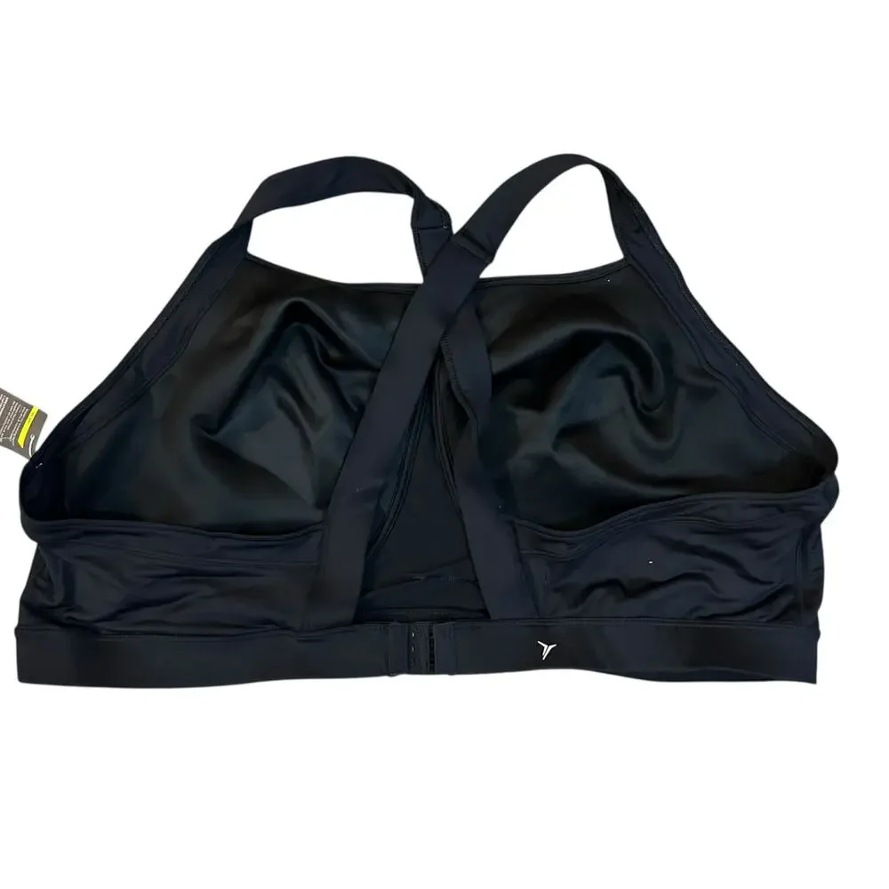 Old Navy Go-Dry Black Sports Bra Womens 4X Medium Support Breathable Gym Yoga